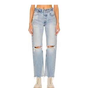 Moussy Light Blue Straight Leg Jeans